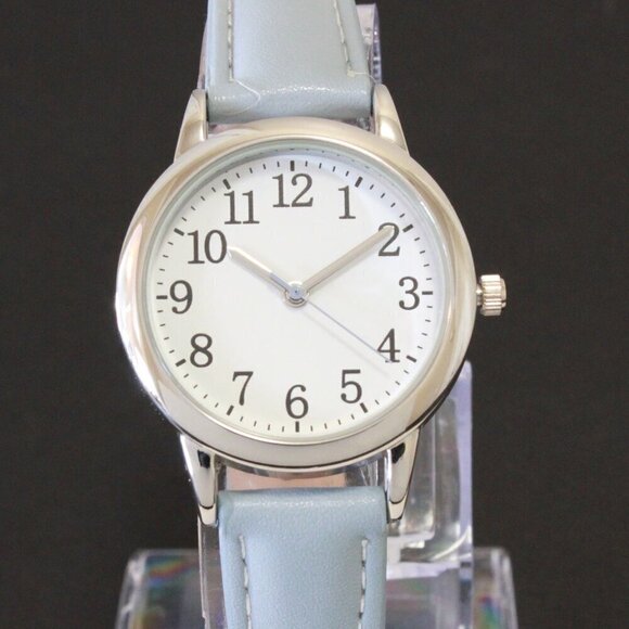 Ladies Dress Watch Easy Reader Powder Blue Strap 31mm - Picture 6 of 14